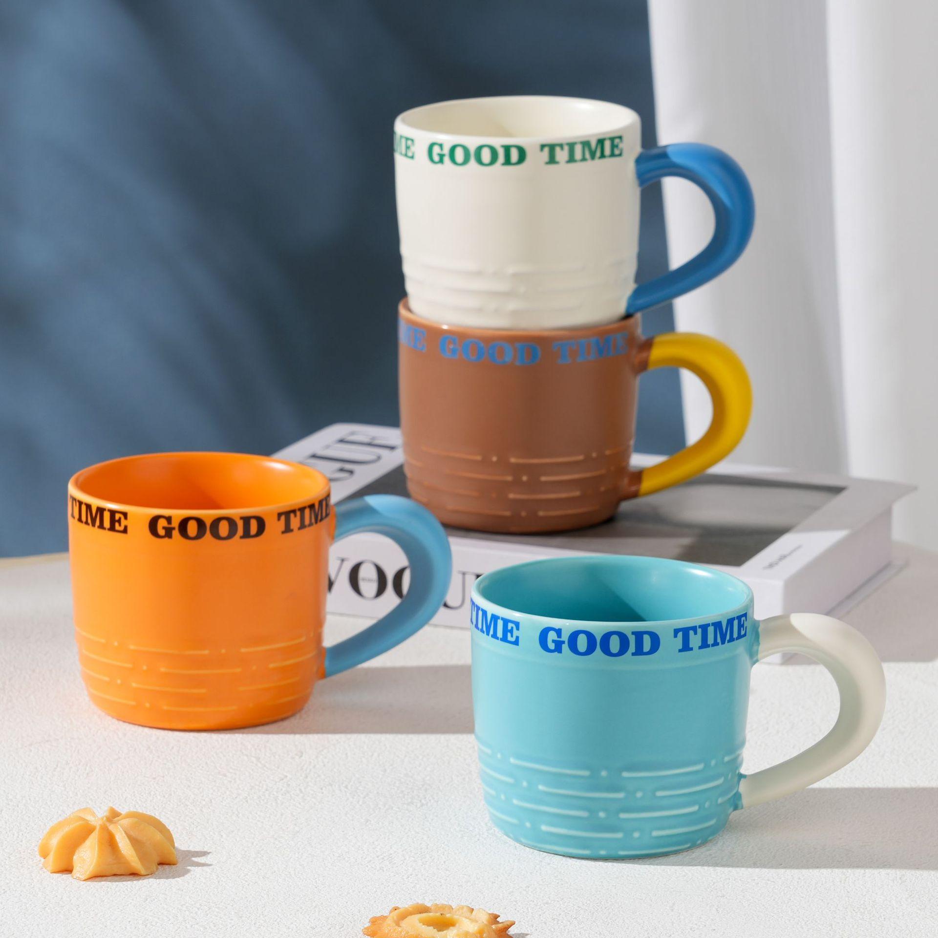 

Подарочный набор для девочек, керамическая чашка с ручкой, высококачественная парная чашка, портативная чашка для воды INS 350ML