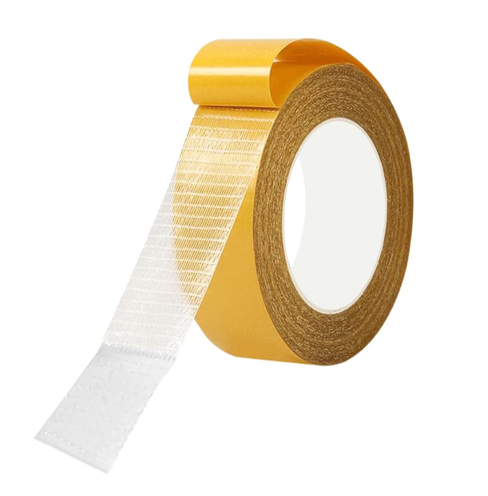 

YFFSFDC Double Sided Tape, Super Strong Mesh Tape, Transparent, Waterproof, Double-Sided Adhesive Tape, Prevents Width 25mmx10m білий