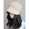 Japanese Style Artistic Autumn and Winter Warm Knitted Pile Hat  Loose Face Covering Woolen Hat for Women