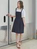 Avang Suspender Nylon Midi Dress - Navy