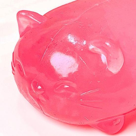 Cute Cat Squeeze Toy Transparent Small Cat Shaped Slow Rise Toy Relaxing Sensory Squeeze Toy for Stress Relief