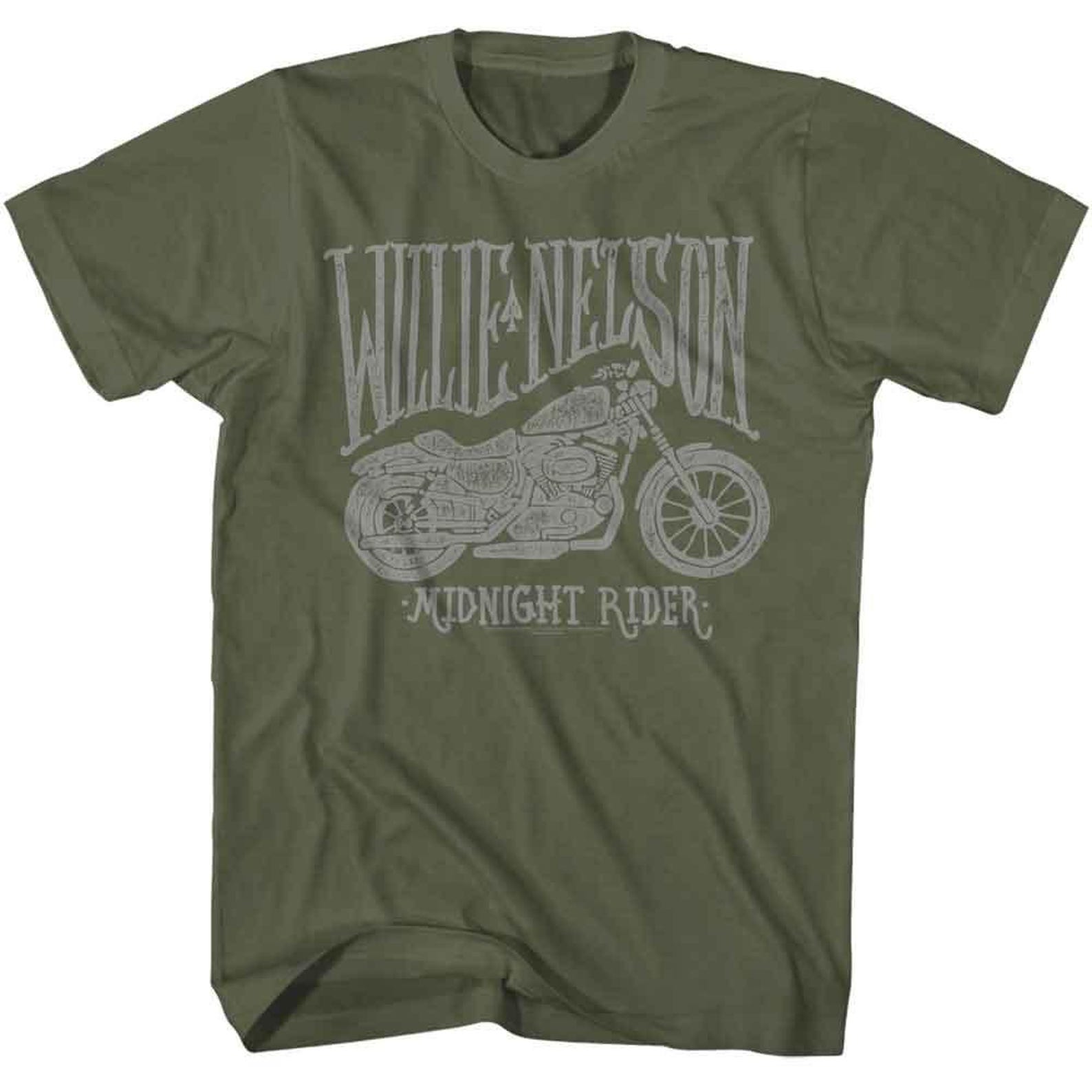 Willie Nelson Midnight Rider Military Green T-Shirt 3XL