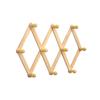 Expandable Wooden Coat Rack Wall Mount Hanger with Pegs for Hats and Mugs Space Saving Baseball Caps Organizer
