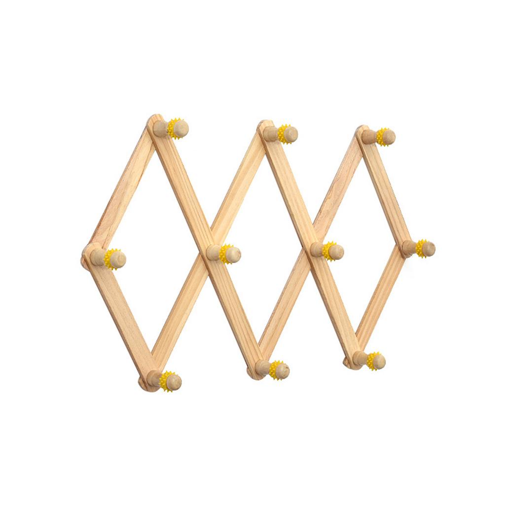 Expandable Wooden Coat Rack Wall Mount Hanger with Pegs for Hats and Mugs Space Saving Baseball Caps Organizer