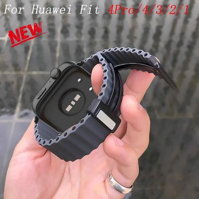 Magnetic Silicone Strap For Huawei Watch Fit 4Pro/4/3 Watch Correa Replacement Sport Watchband For Huawei Watch Fit 2/1 Band