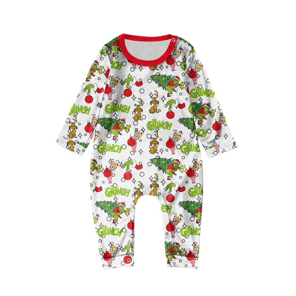 Print Cute Family Set Pajamas, Home Clothes, Family Set Long Sleeve Top Pants Set