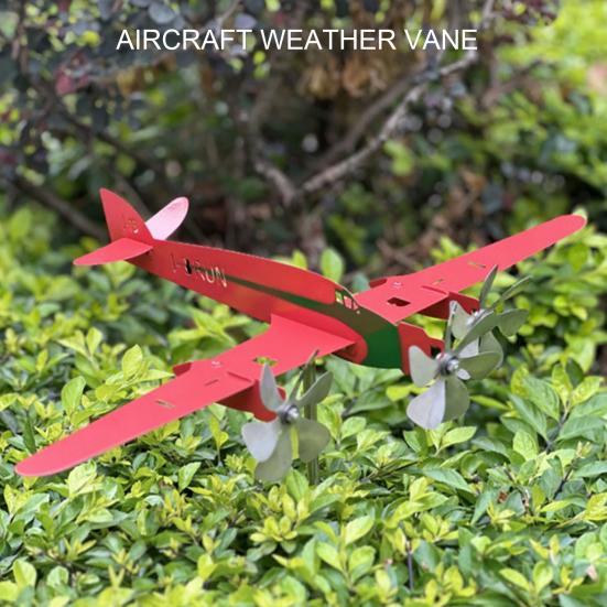 Airplane Windmill Weather Resistant Rotatable Easy To Assemble Wind Powered Exquisite Workmanship Metal
