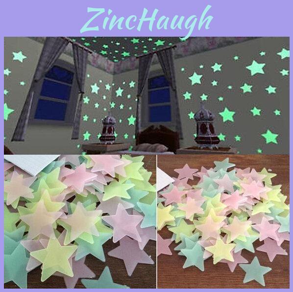 Wall 100pcsbag Stickers Decal Glow In The Dark Baby Kids Bedroom Home Stars Color Decor