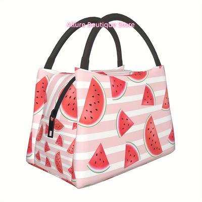 1pc Pink Watermelon, Reusable Cooler Bag, Cooler Bag, Insulated Lunch Bag for Camping Picnic Beach Suitable for Home