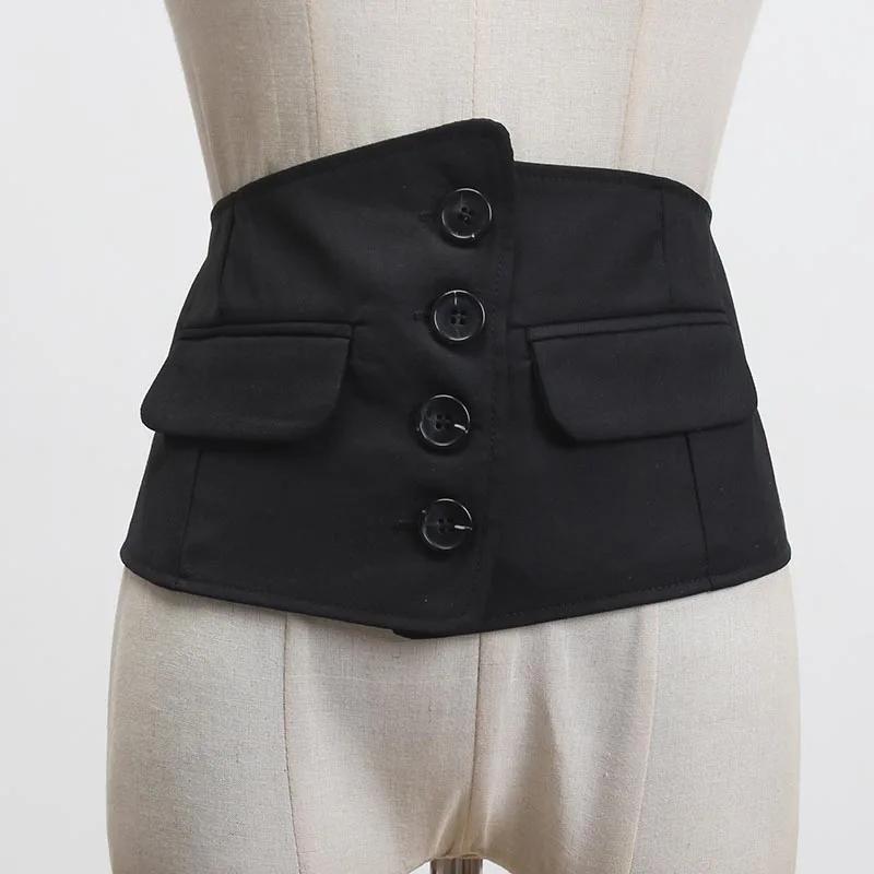 

Deepeel 70cm Fashion Women s Elastic Wide Belt Black Retro Waistband Shirt Dress Luxury Female Decorative Corset Suit Cummerbund 1Pc