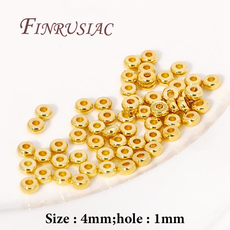 4/5MM Smooth Metal Separators Beads 18K Gold Plated Round Flat Spacer Beads Supplies For Jewelry,DIY Bracelets/Necklace Fittings