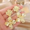 Metal Flower Earrings for Women Design and Light Luxury Exaggerated Drop Earrings Wholesale Gold Plating Jewelries
