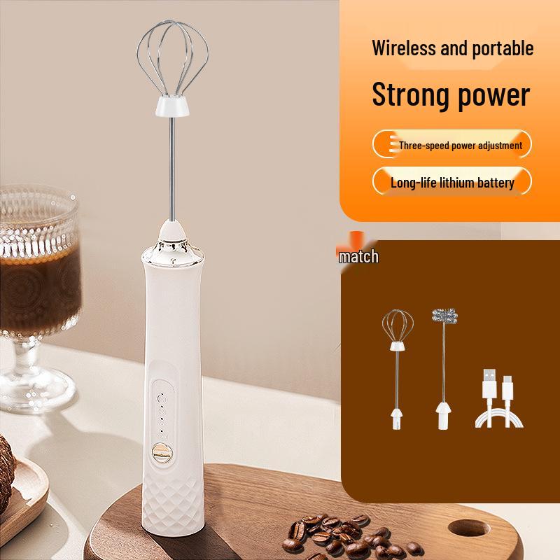 Stylish Electric Handheld Milk Frother & Mixer for Coffee and Eggs