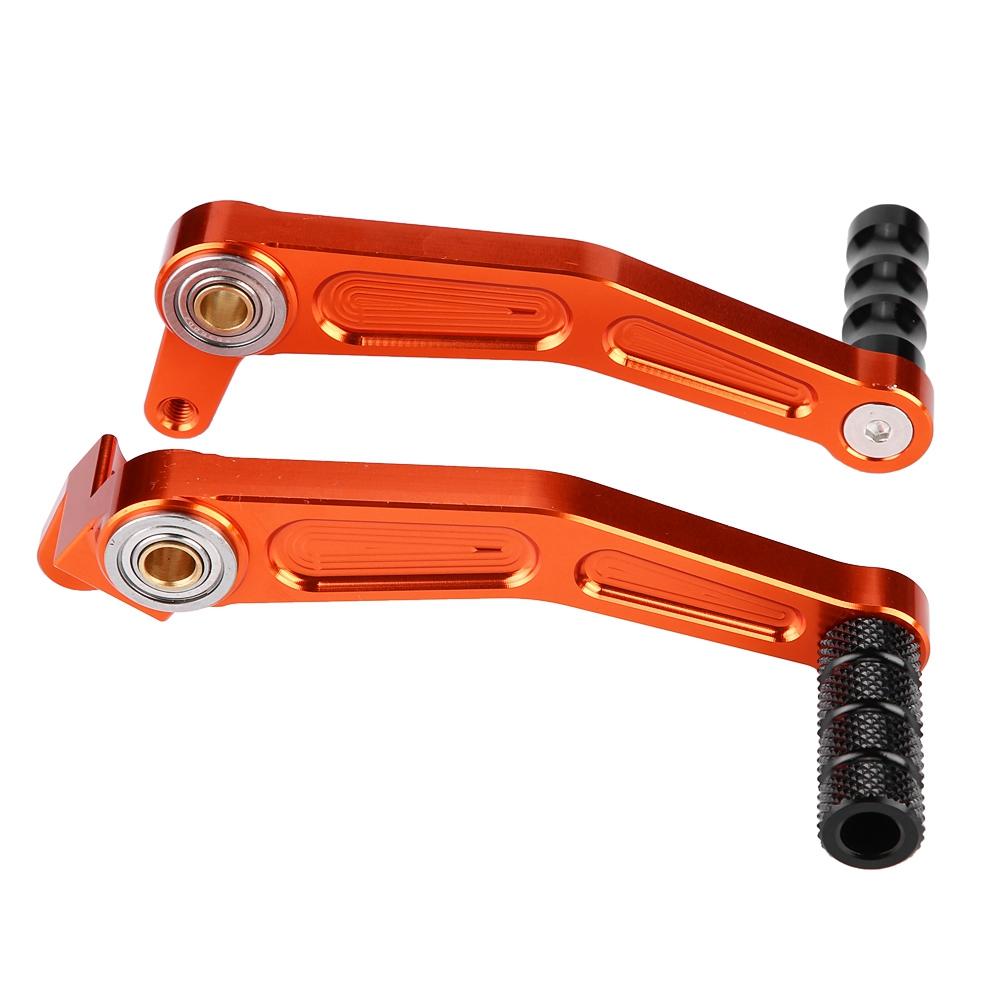 2 Piece Orange Aluminum CNC Brake Pedal - Compact and Knurled Brake Pedal Design - Made of High Quality Aluminum - Lightweight and