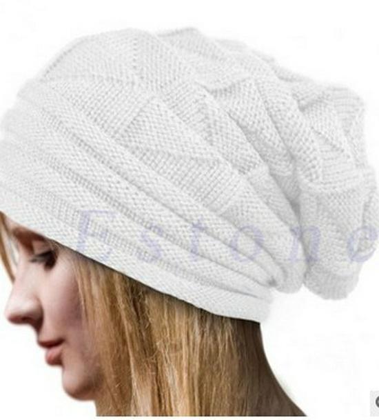 Women's Pleated Cuff Pullover Ski Hat - Autumn/Winter Knit Wool Hat for Outdoor Use in European/American Style.