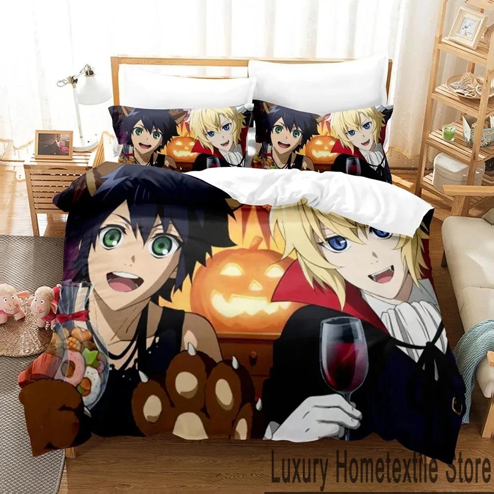 3D Print Anime Seraph of the end Bedding Set Boys Girls Twin Queen King Size Duvet Cover Pillowcase Bed boys Adult