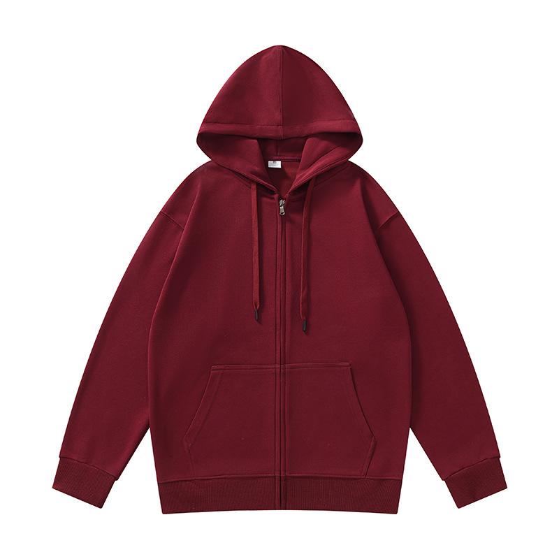 

Hong Kong Style Unisex Hooded Cardigan Sweatshirt with Zipper – Casual Sports Jacket for Men and Women M