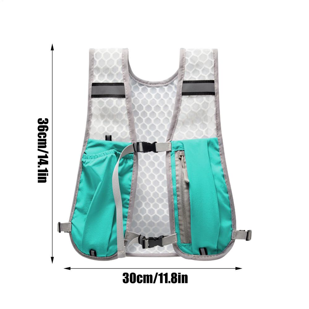 Running Vest Cycling Reflective Hydration Chest Bag Breathable Workout Vest with 500ml Water Bottle Storage Pocket for Cycling