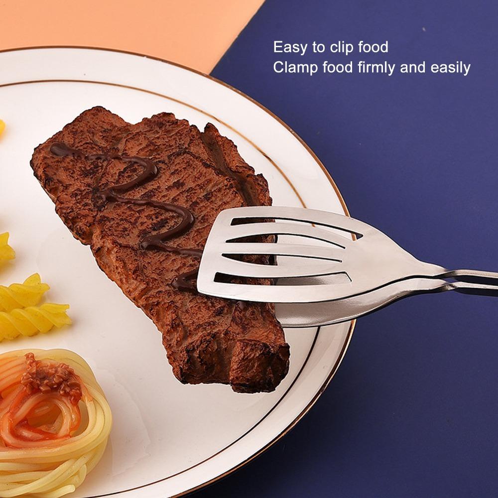 2 PCS Stainless Steel Serving Tongs Silver Buffet Tongs Practical Food Tongs Salad Cake Bread