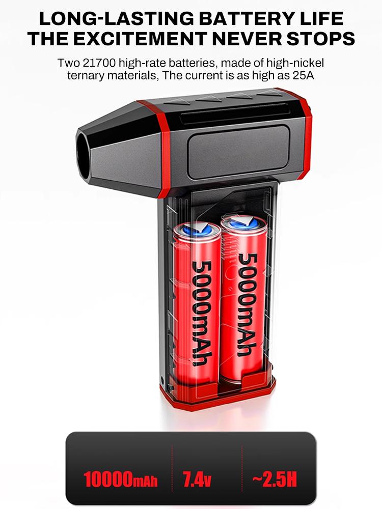 580000RPM Violent Dust Fan Compressed Air Duster 350g Wind Pressure High Power Turbo Fan 6-Speed Adjustable Turbo Jet Blower