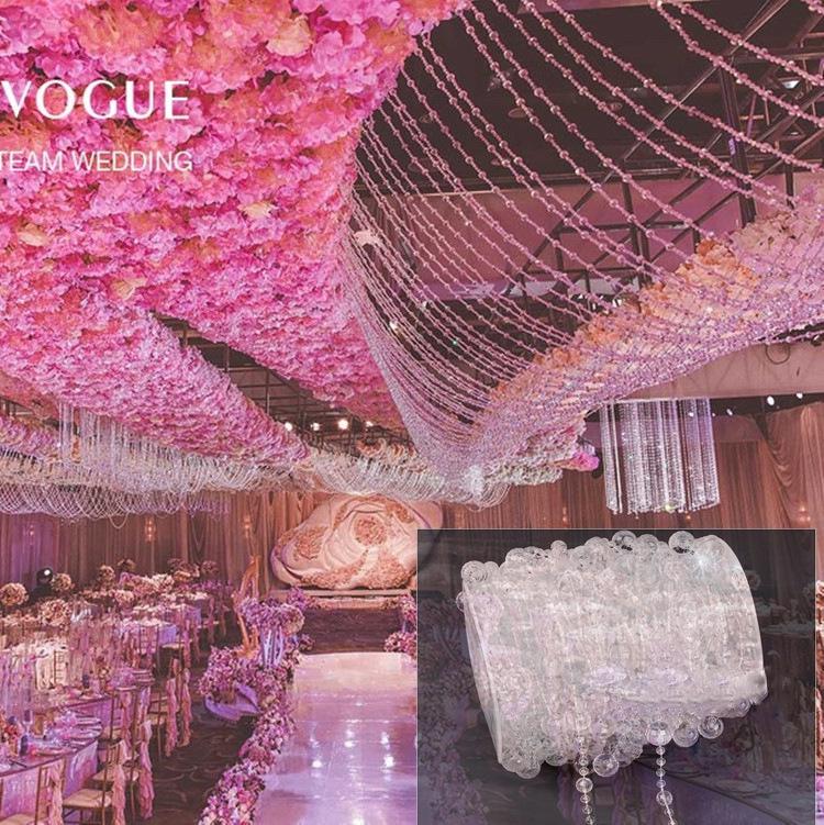 Acrylic Beaded Curtain for Weddings, Aisle Runners, Stage Decor, and Christmas Trees