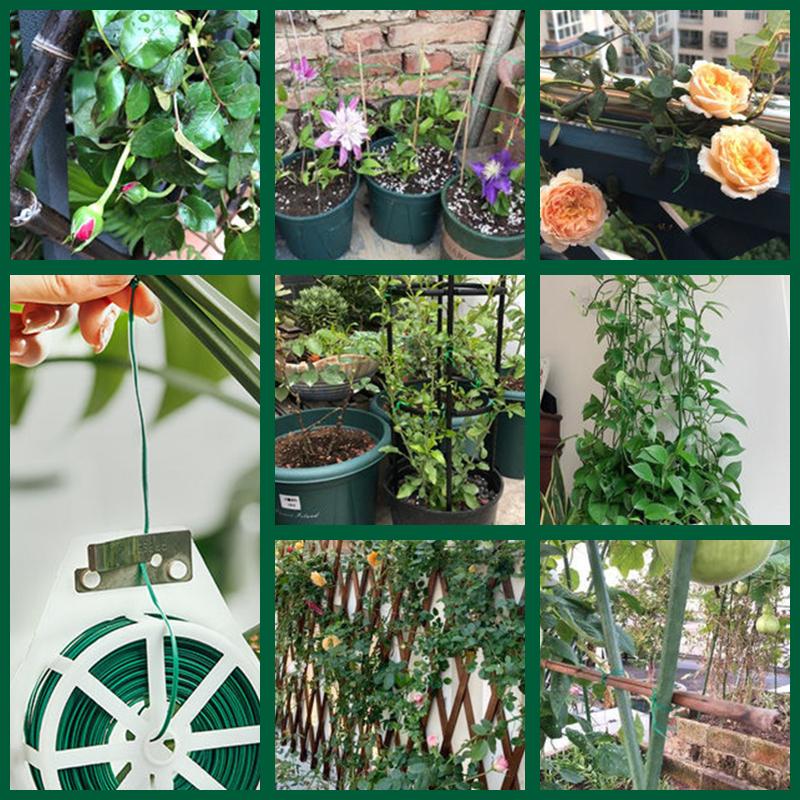 Gravata torcida para jardinagem de 30m, ferramenta de corte embutida, fio multiuso para escalada, videira (com papelão)