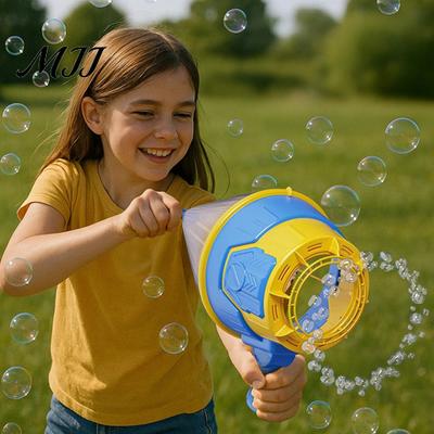 Automatic Bubble Blower for Kids Air Cannon Toy Kids, Handheld Powered with Holiday Gift 10 Refills, Battery-Free Practical Joke Science