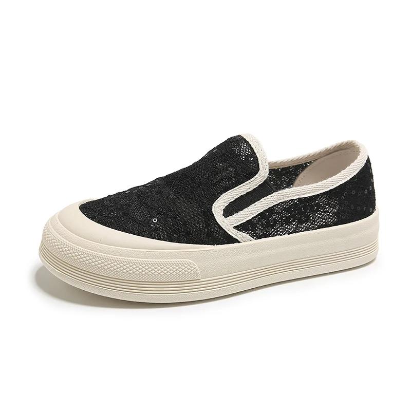 

Модная повседневная обувь без шнуровки для женщин, кроссовки, весенние женские лоферы на платформе, дышащая женская обувь на полой платформе, Zapatos De Mujer 35