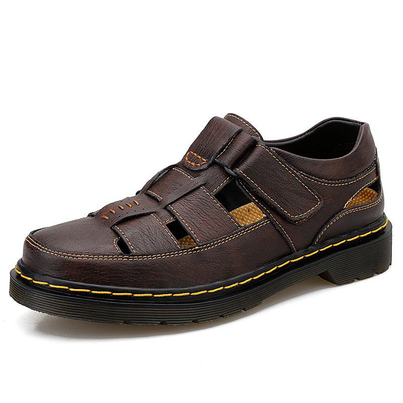 

2025 summer large size sandals men s bag head sports casual slippers breathable platform outdoor men s beach shoes 40