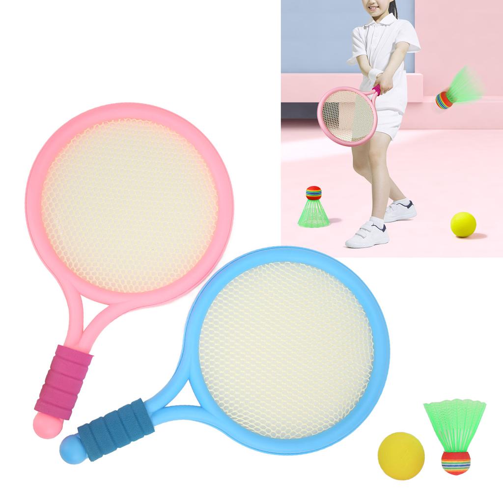 1 Pair Kids Badminton Racket Tennis Racket Exercise Balance Kids Racket Cute Kids Racquet with Badminton Rubber Ball