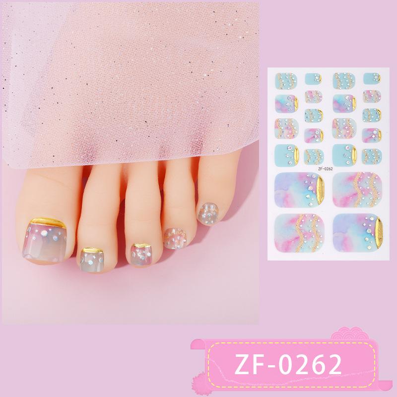 New Toe Nail Stickers 3D Manicure Stickers Toenail Bronzing Imitation Diamond Girl Cute Nail Polish Film Manicure Stickers