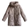 Women's Autumn and Winter Coat Solid Color Hooded Loose Thickened Windproof Mid-length Women's Jacket