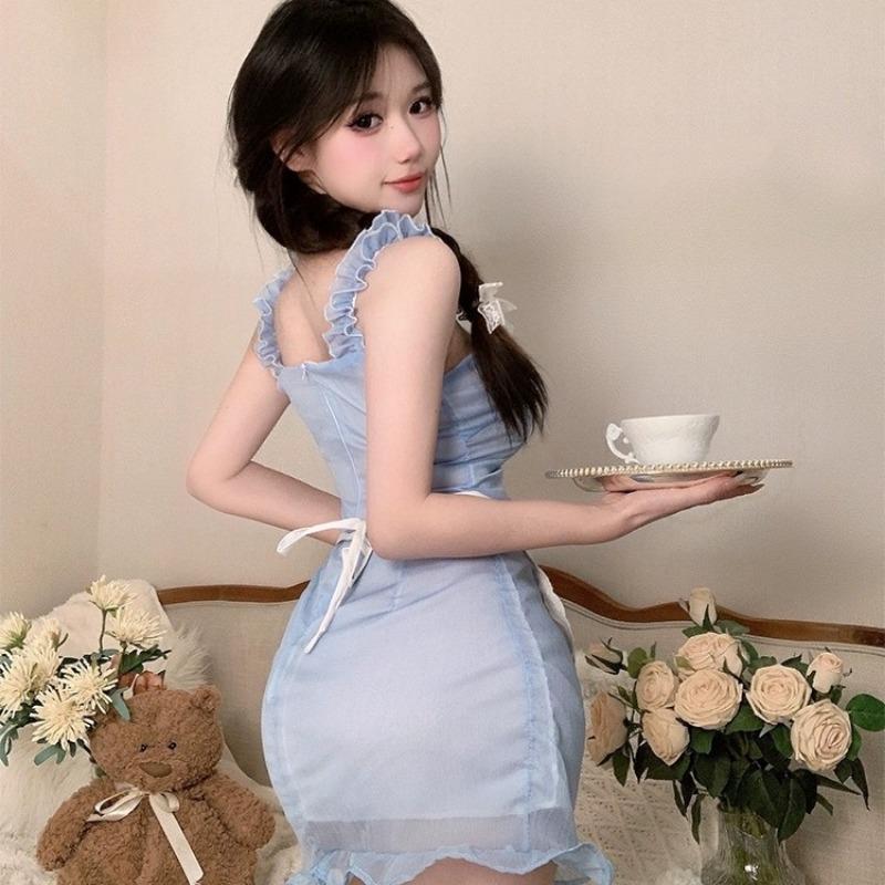 Sexy lingerie innocent little maid sexy sweet suspender skirt cosplay pure desire pure cute