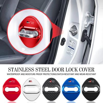 For 4Pcs Car Door Lock Buckle Zinc Alloy Protective Covers GR Yaris Corolla Prius Aqua Vios Mirai Hilux Auris CHR