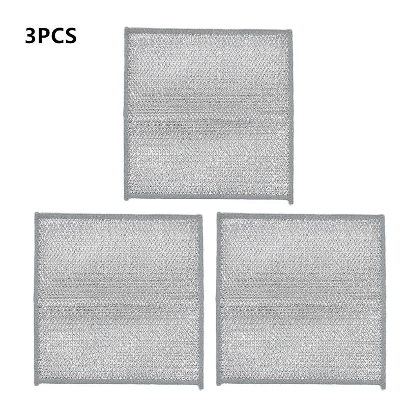 

2025 New 3pcs Thickened Cleaning Cloth, Kitchen Rag, Stainless Steel Suitable For Oil Stains
