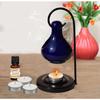 Difusor de Aceite Aromático de Cerámica Colgante Quemador para Decoración y Regalo de Fragancia para el Hogar, 4 x 8 Pulgadas (Colgante - Azul)