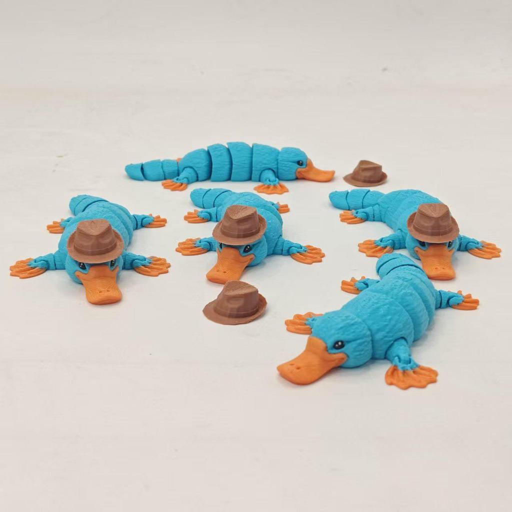 3D Articulated Platypus Hat - 2025 New Wearable Toy and Ornament Figurine