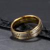 Tungsten Carbide Ring Men Women 8mm Able Golden Fluted Wedding Rings for Couples Dating Anniversary Comfortable Fit