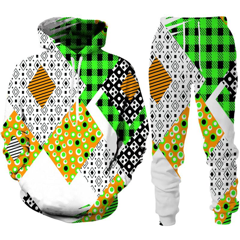 Jar Jeseň Funny Cartoon Abstract 3D Print Tepláková súprava Muži/Dámy Mikina+Nohavice Súprava na behanie Pár Oblečenie Hip Hop Oblečenie