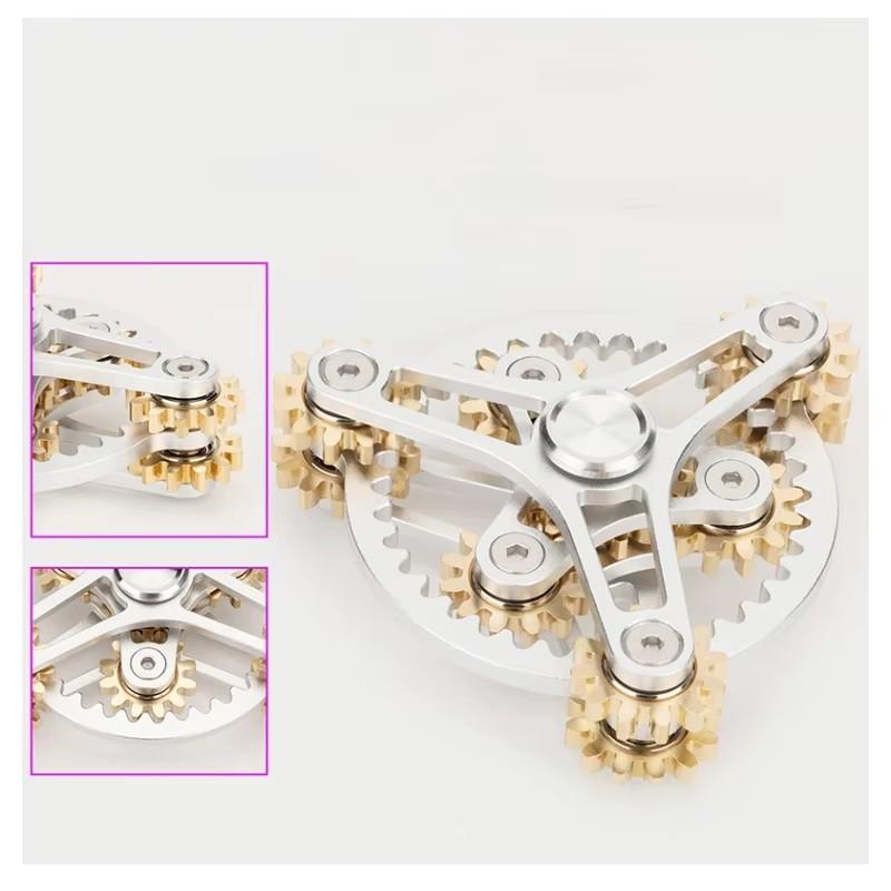 Lure Mechanical Gear Fingertip Gyroscope Copper Fidget Nine Tooth Linkage EDC Metal Alloy Rotor Focusing Decompression Toys
