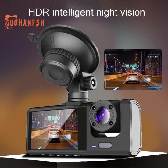 Car Driving Recorder Night Vision 1080P Triple Lens Loop Recording Parking Monitor Car Dash Cam Front Rear Video Recorder Auto Supplies