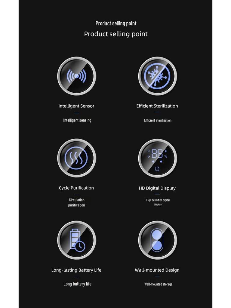 Smart Wall-Mount Electric Toothbrush Holder with UV Sterilizer and Air Dryer