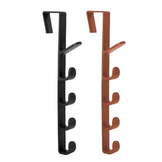 Hook Up Lightweight Plastic Door Hook with Drill-Free Installation Multiple Hooks Damage-free Door Hanger Home Storage Organizer