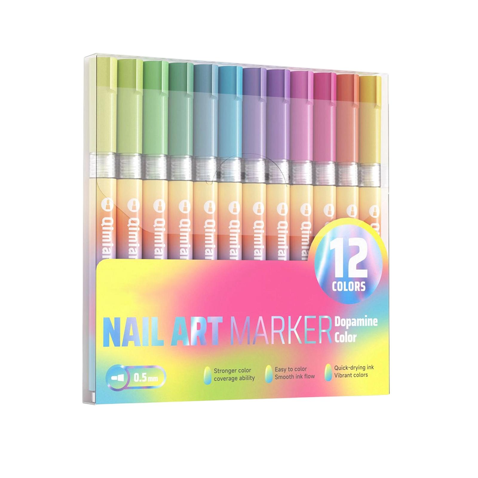 DIY Nail Pen, Painting And Doodling, Nail High-gloss Outlining Pen, Acrylic Pen Set, Colored Paint And Nail Pen,10ML One Size