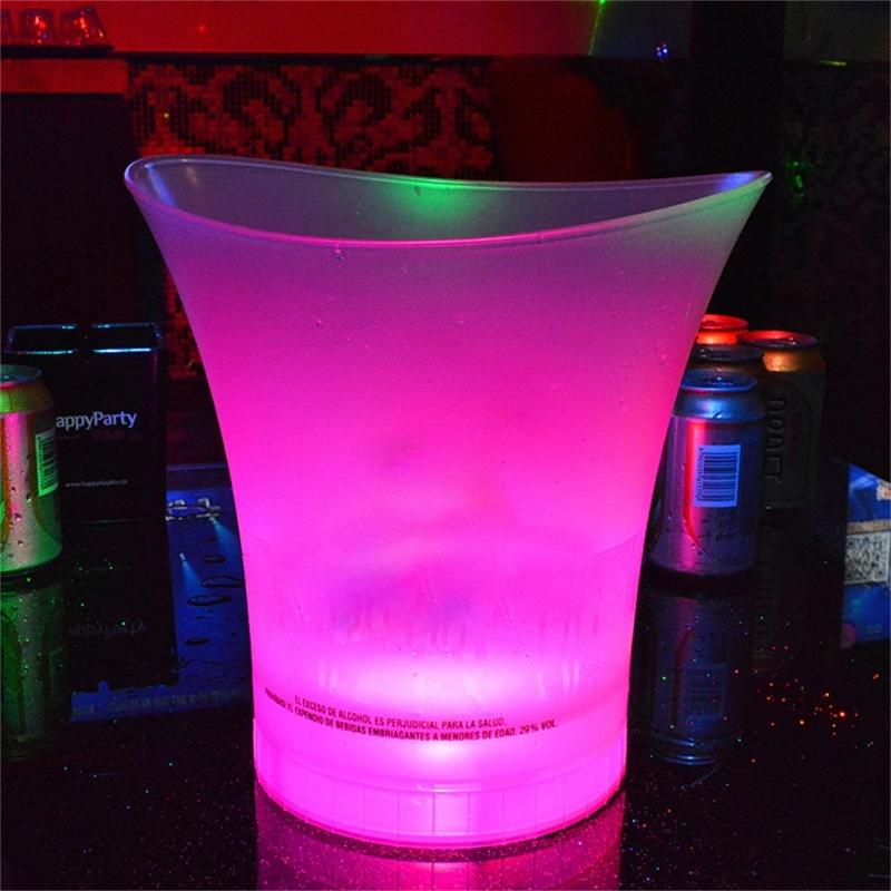 LED Glowing Ice Buckets Bar Nightclub Light Up Champagne Whiskey Beer Bucket