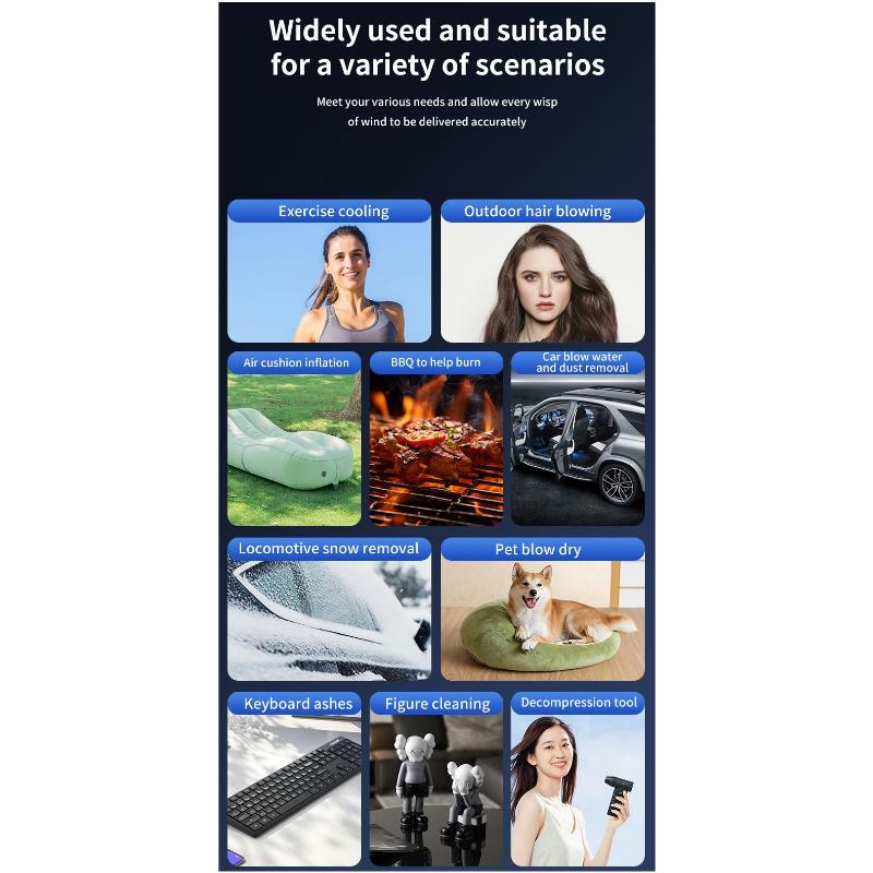 160000 RPM Mini Turbinjetvifte Elektrisk Luftstøver Justerbar Hastighet Digitalt Display Turbovifte Voldsom Blåser Oppladbar med Lys Bilrengjøring