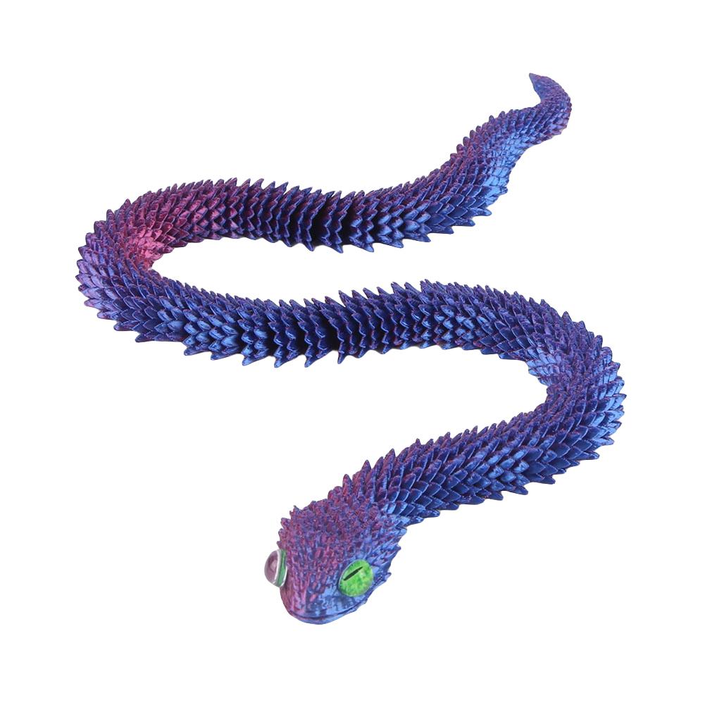 3D Printed Flexible Snake Fidget Toys Realistic Movable Joint Snake Toy 60cm Viper Model Creative for Home Office Decor