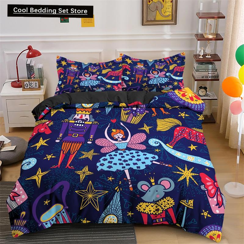 Frohe Weihnachten King Queen Bettwäsche Set Weihnachtsmann Schneemann Bettdeckenbezug Weihnachtsbaum Bettbezug Rot Polyester Steppdeckenbezug