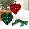Cotton-Filled Christmas Tree Heart Bow Ornaments for Window Décor
