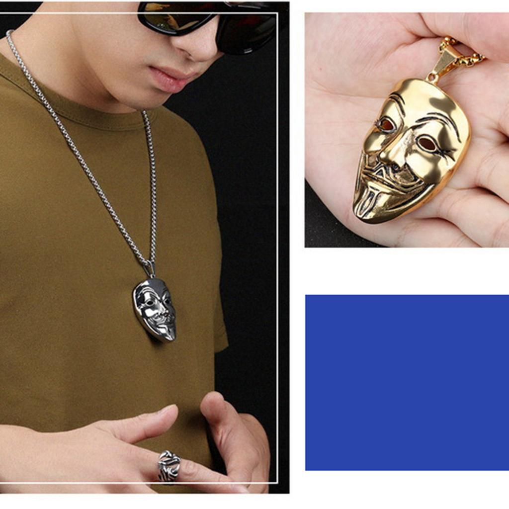 New Mask Pendant Male Hip-hop Necklace Long Titanium Female Necklace Men's Necklace Women's Necklace